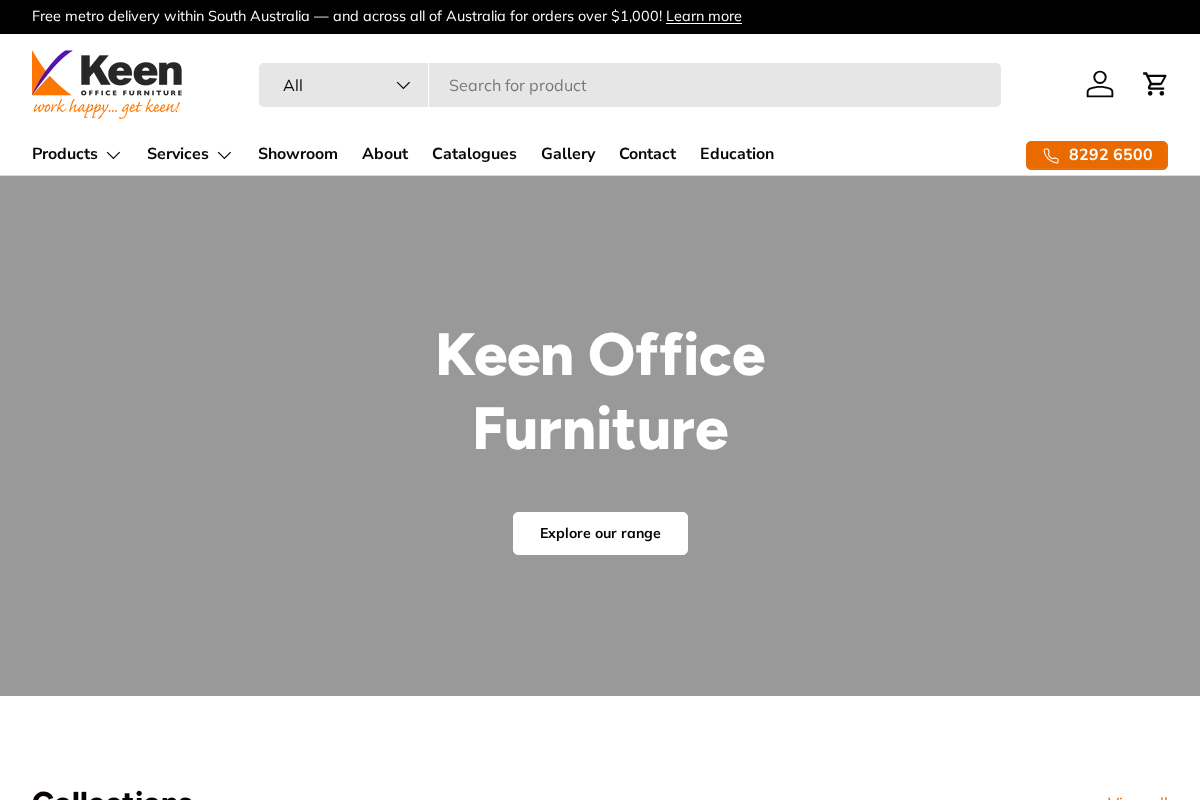 Keen Office homepage screenshot