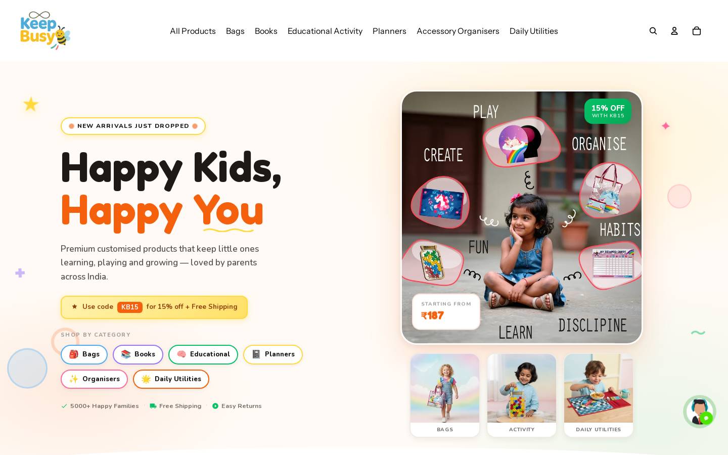 keepbusy.in homepage screenshot