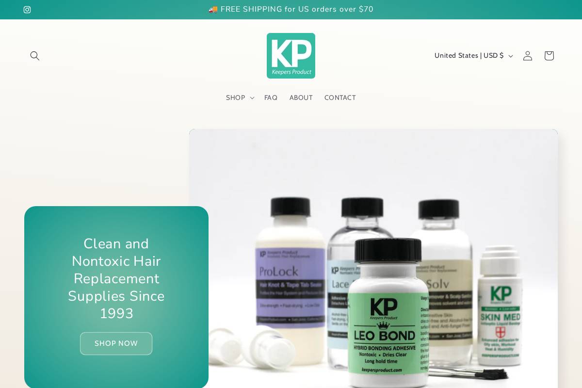 keepersproduct.com homepage screenshot