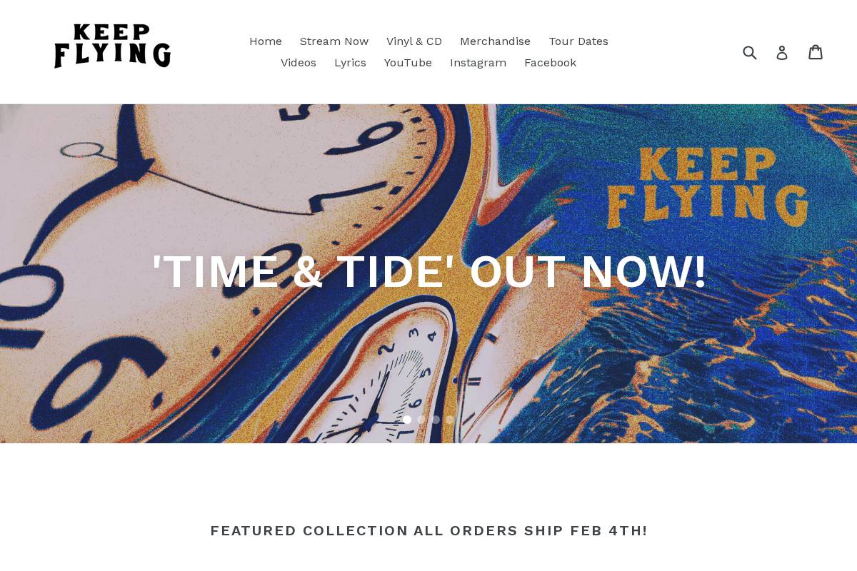 keepflying.band homepage screenshot