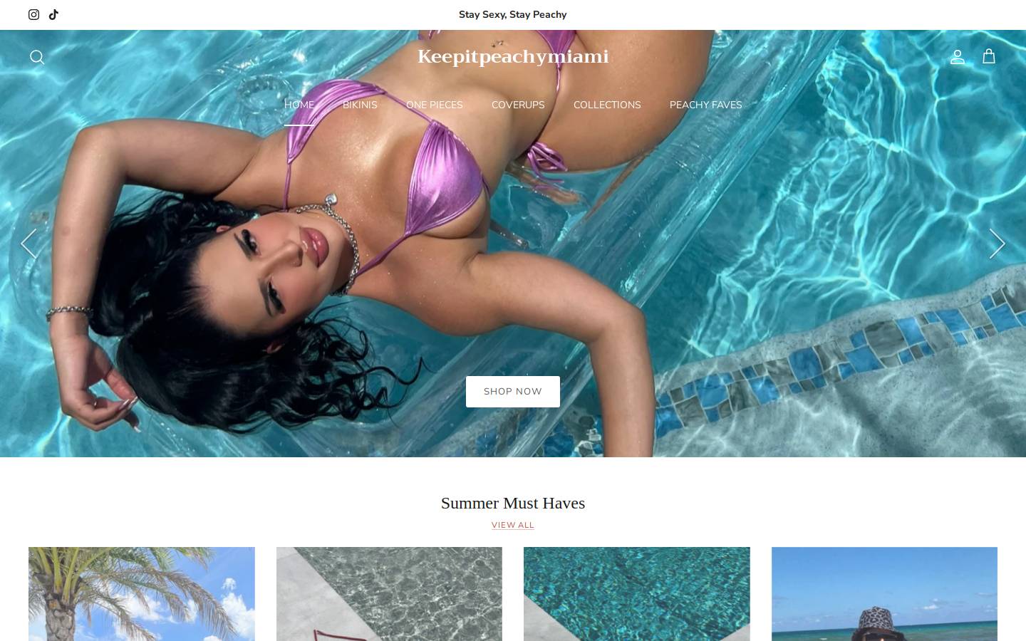 keepitpeachymiami.com homepage screenshot