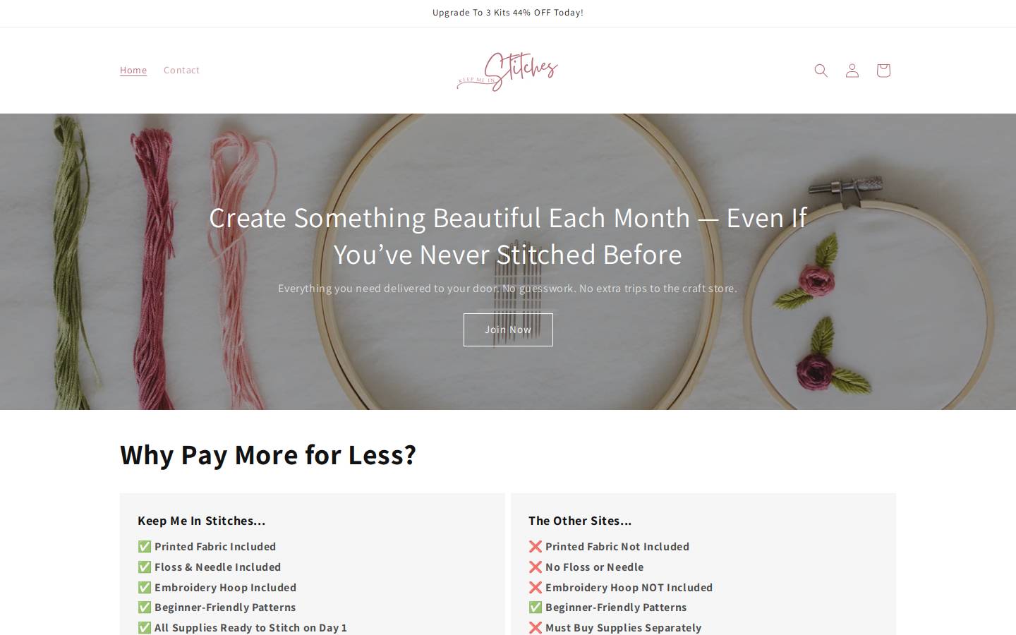 keepmeinstitches.club homepage screenshot