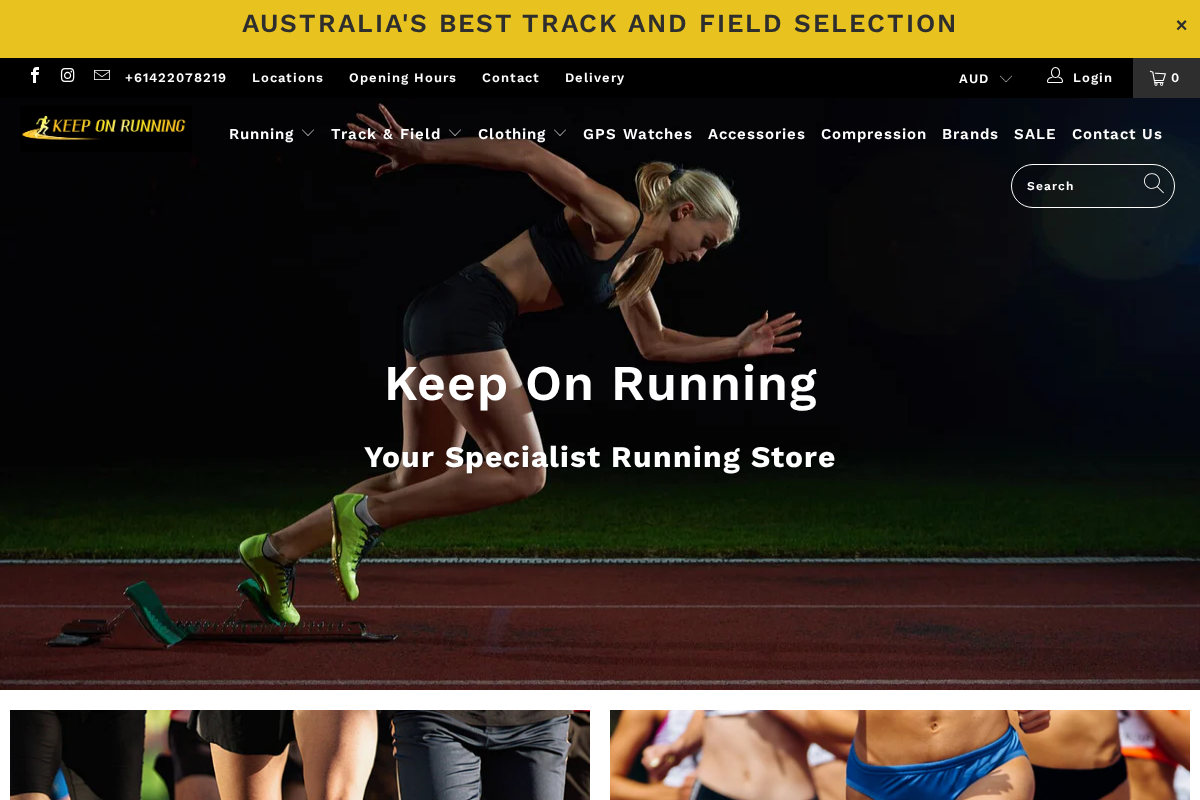 Keep On Running homepage screenshot