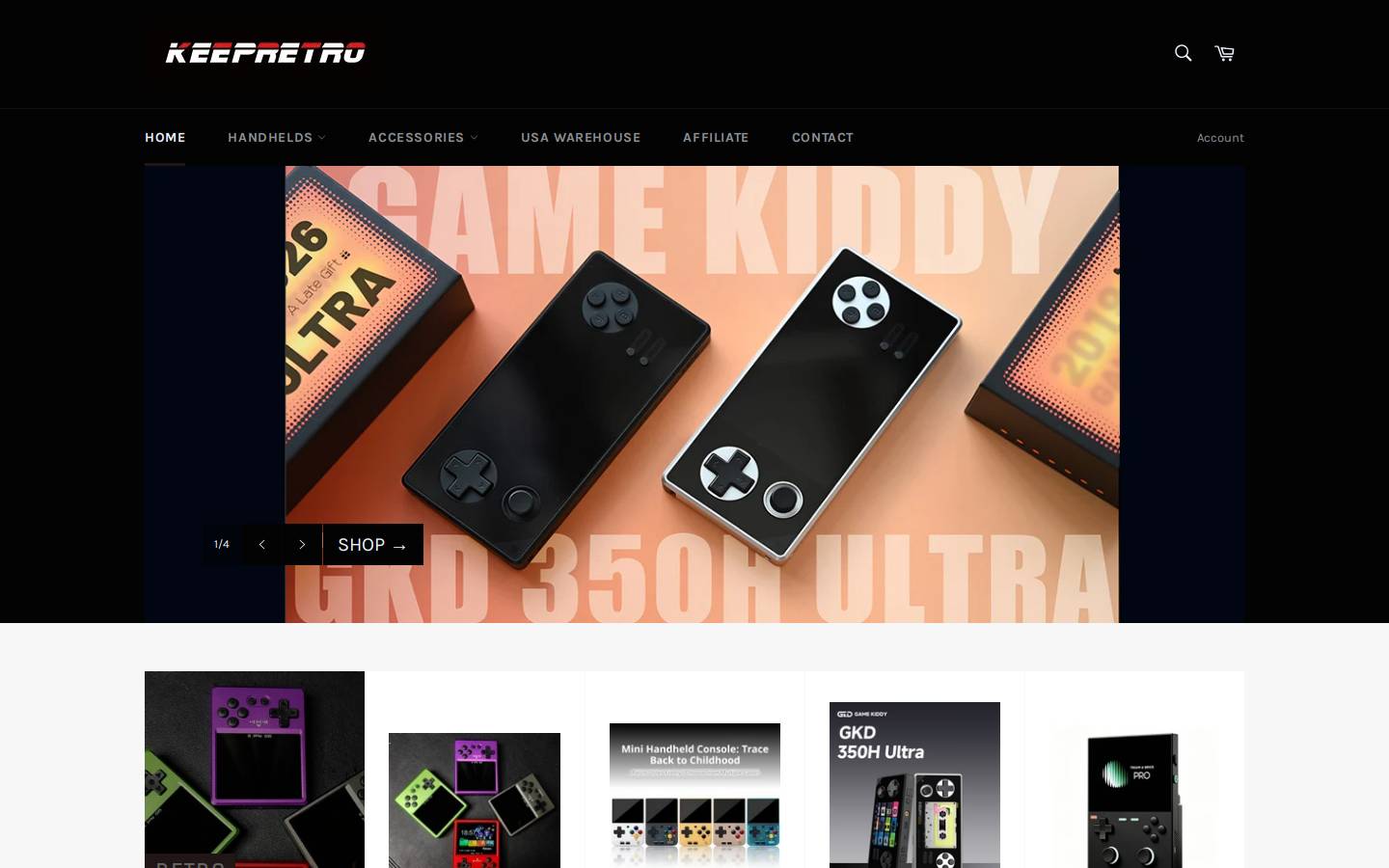 Keepretro homepage screenshot