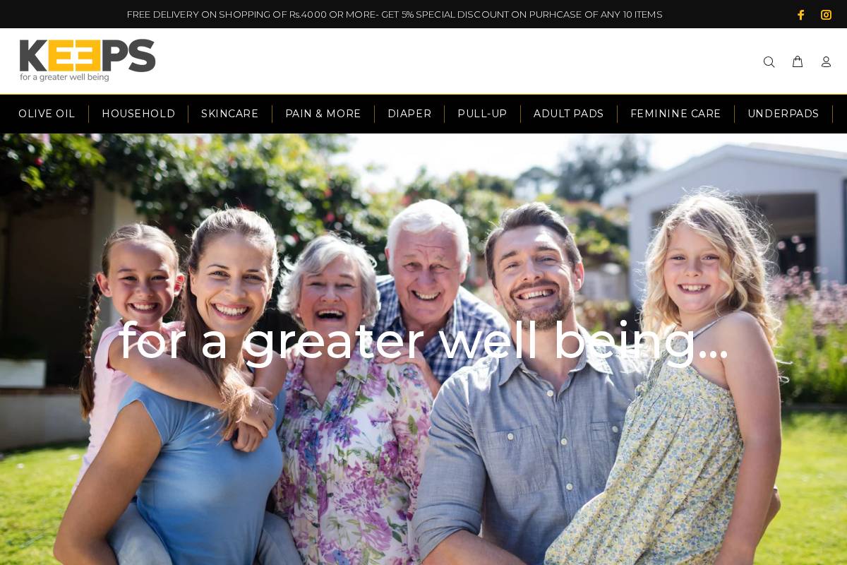 Keeps homepage screenshot