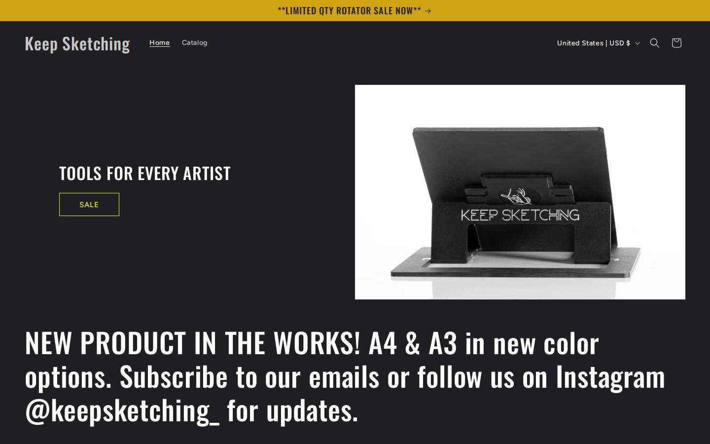 keepsketching.com homepage screenshot