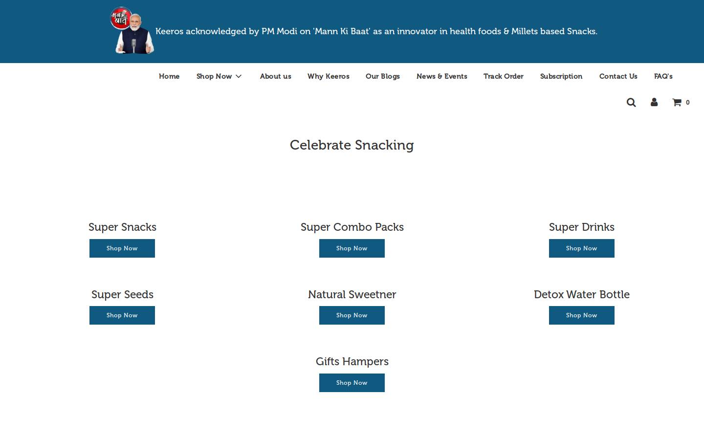 keeros.in homepage screenshot