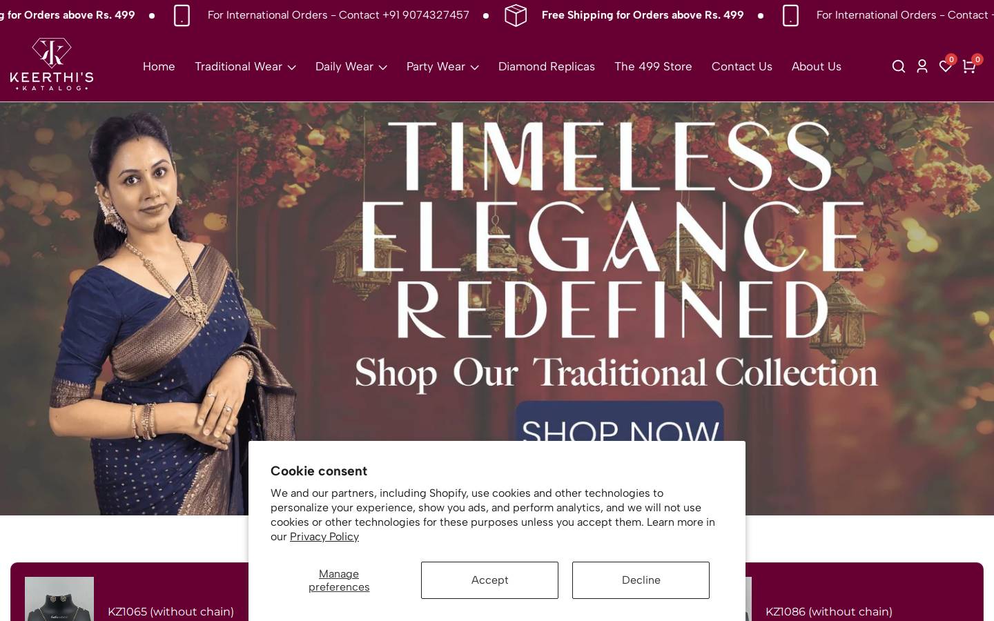 keerthiskatalog.com homepage screenshot