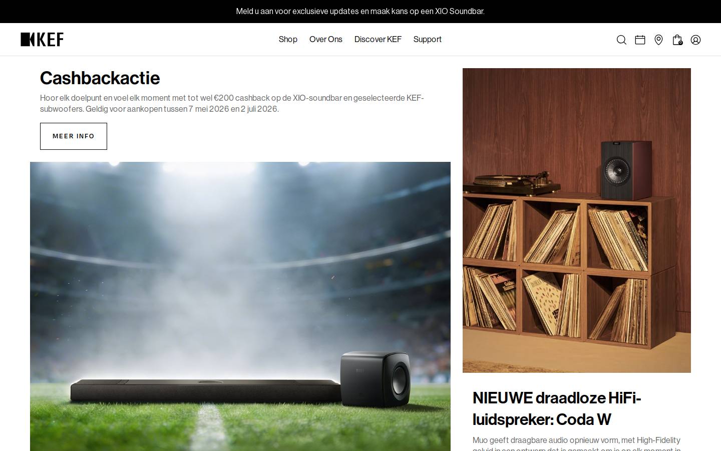 KEF homepage screenshot