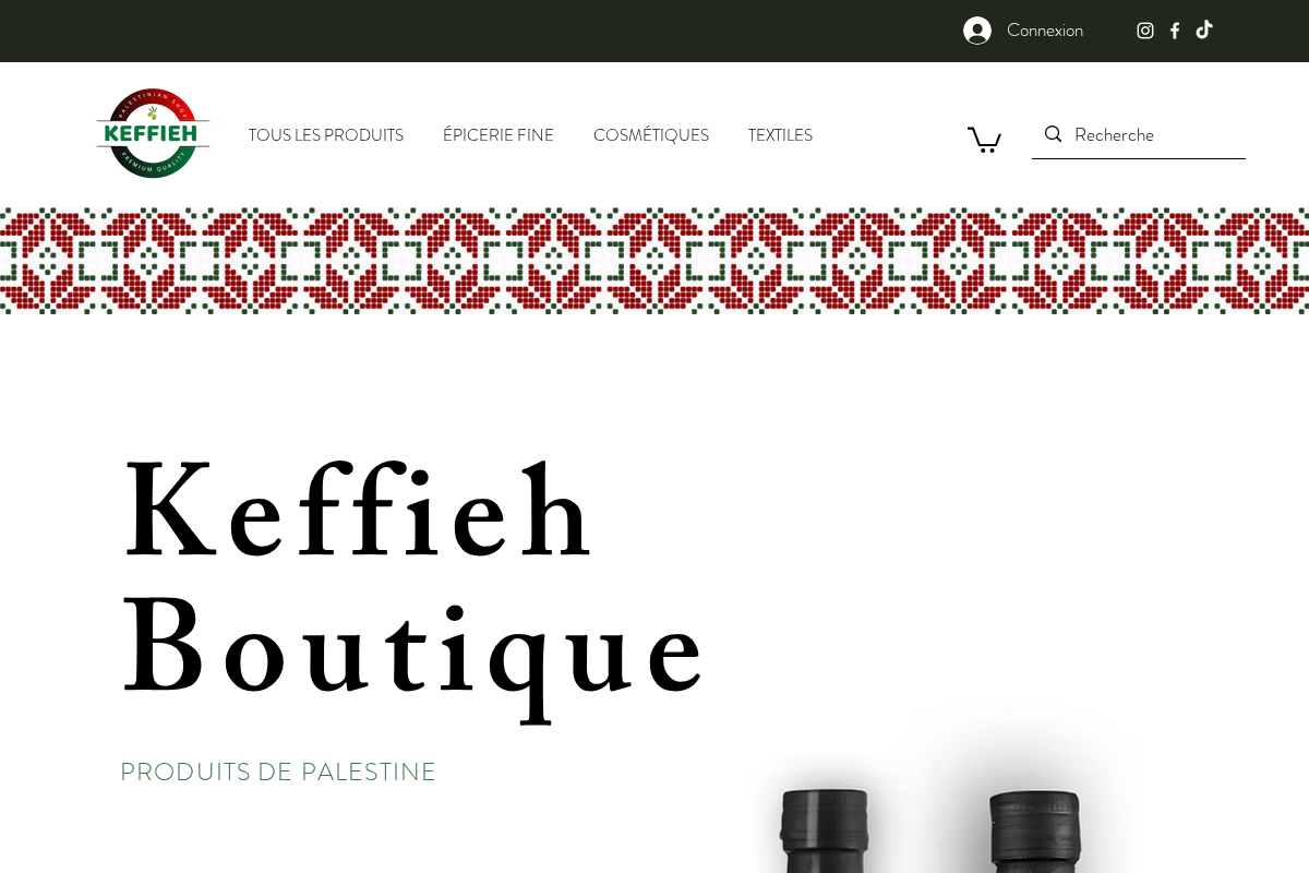 keffieh-boutique.com homepage screenshot