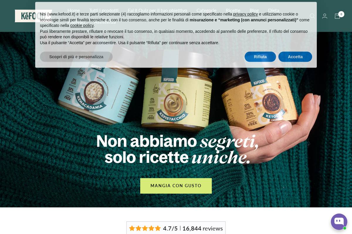 Kefood homepage screenshot