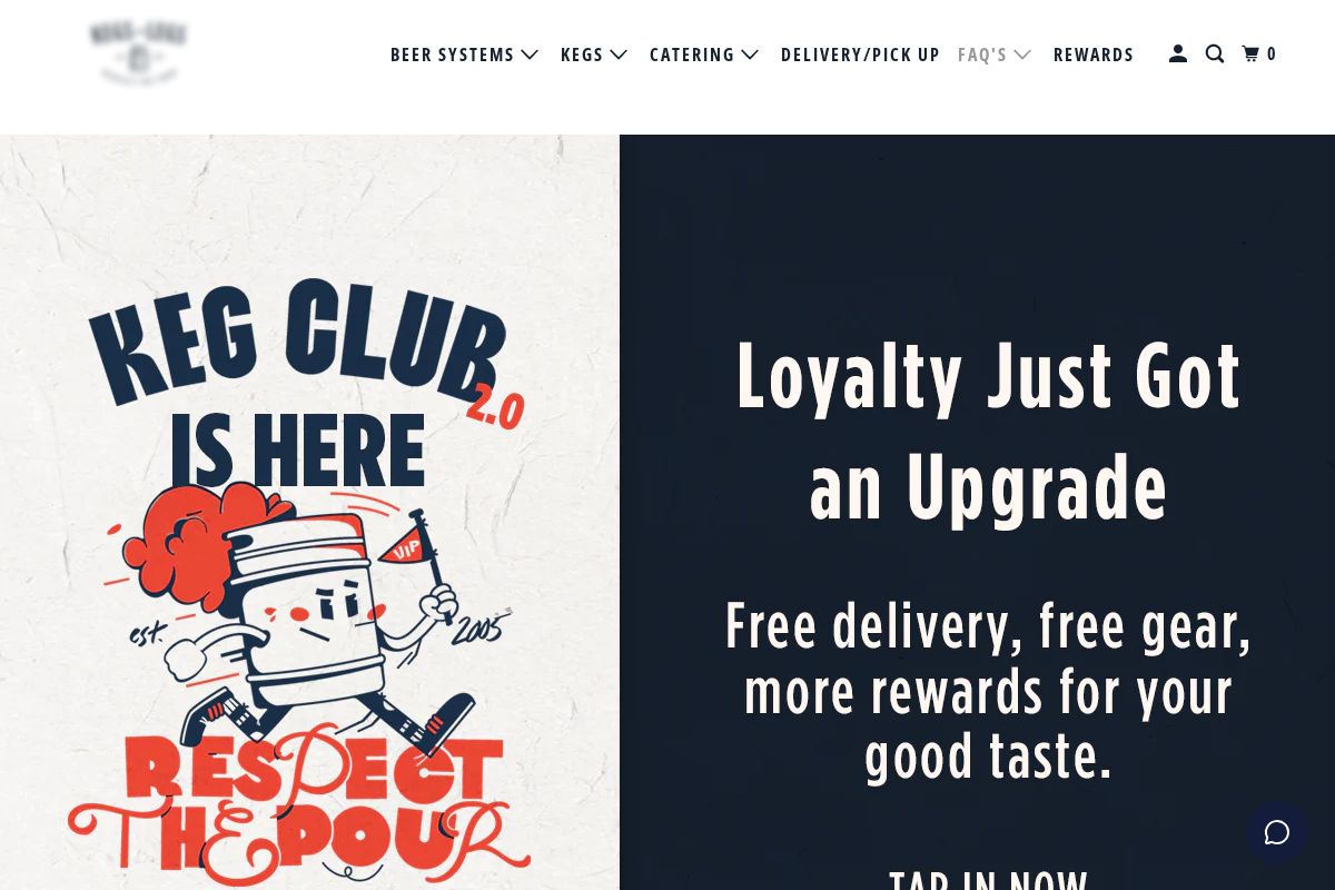 kegsonlegs.com.au homepage screenshot