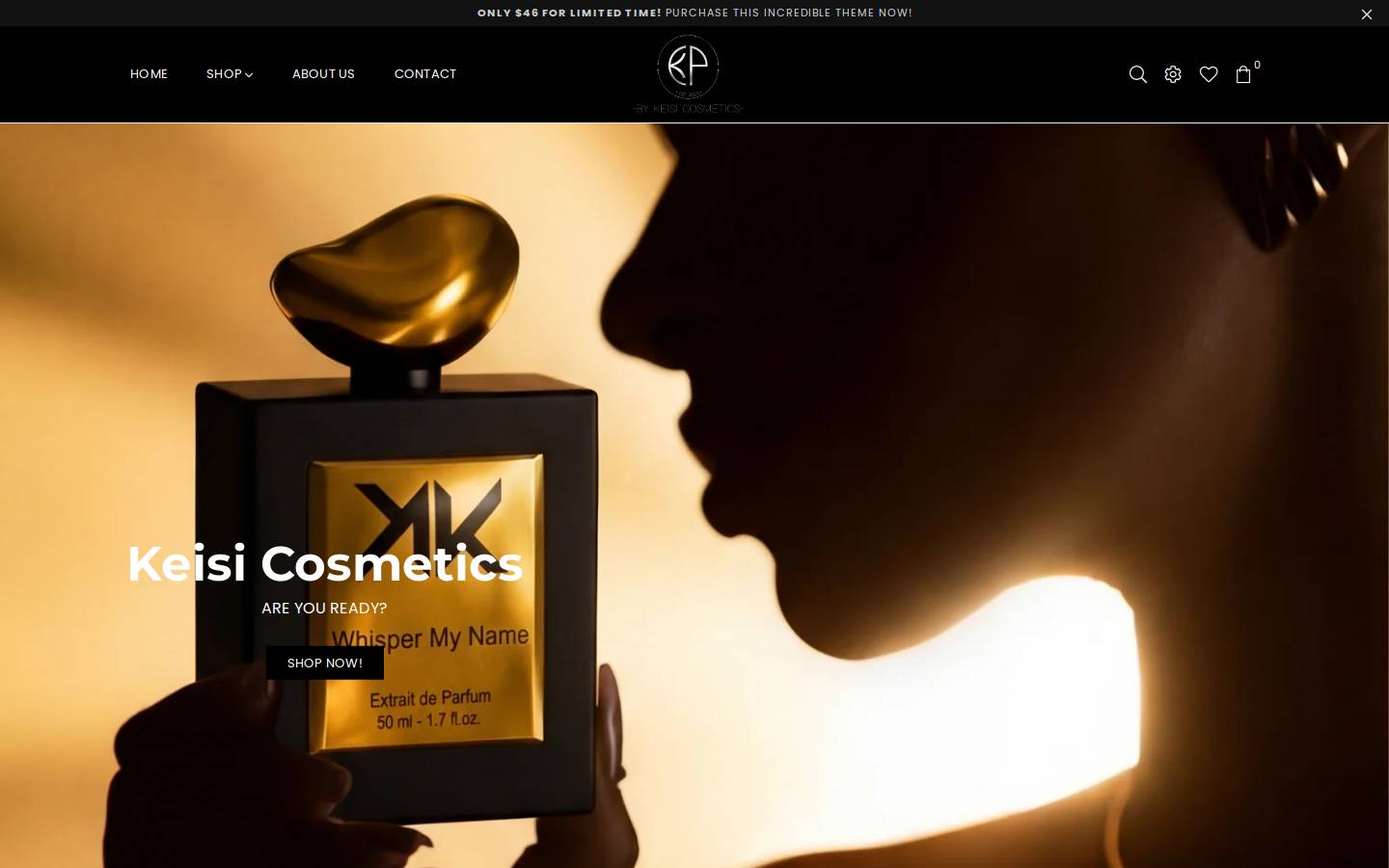 keisicosmetics.com homepage screenshot