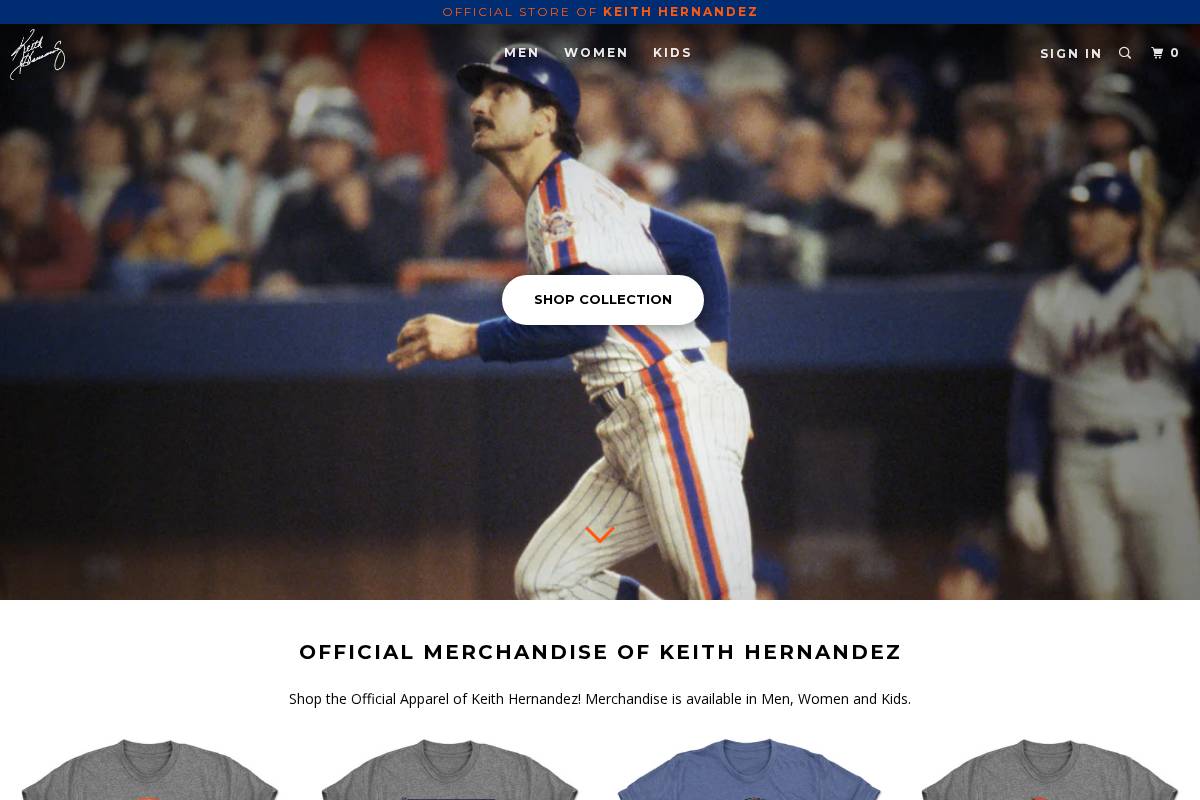 keithhernandezshop.com homepage screenshot