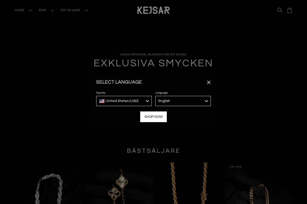 Kejsar homepage screenshot