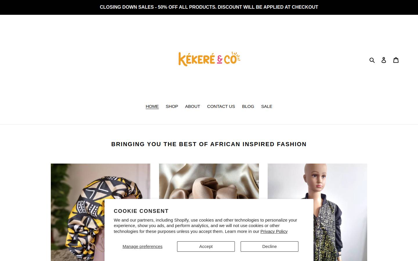 kekereandco.com homepage screenshot