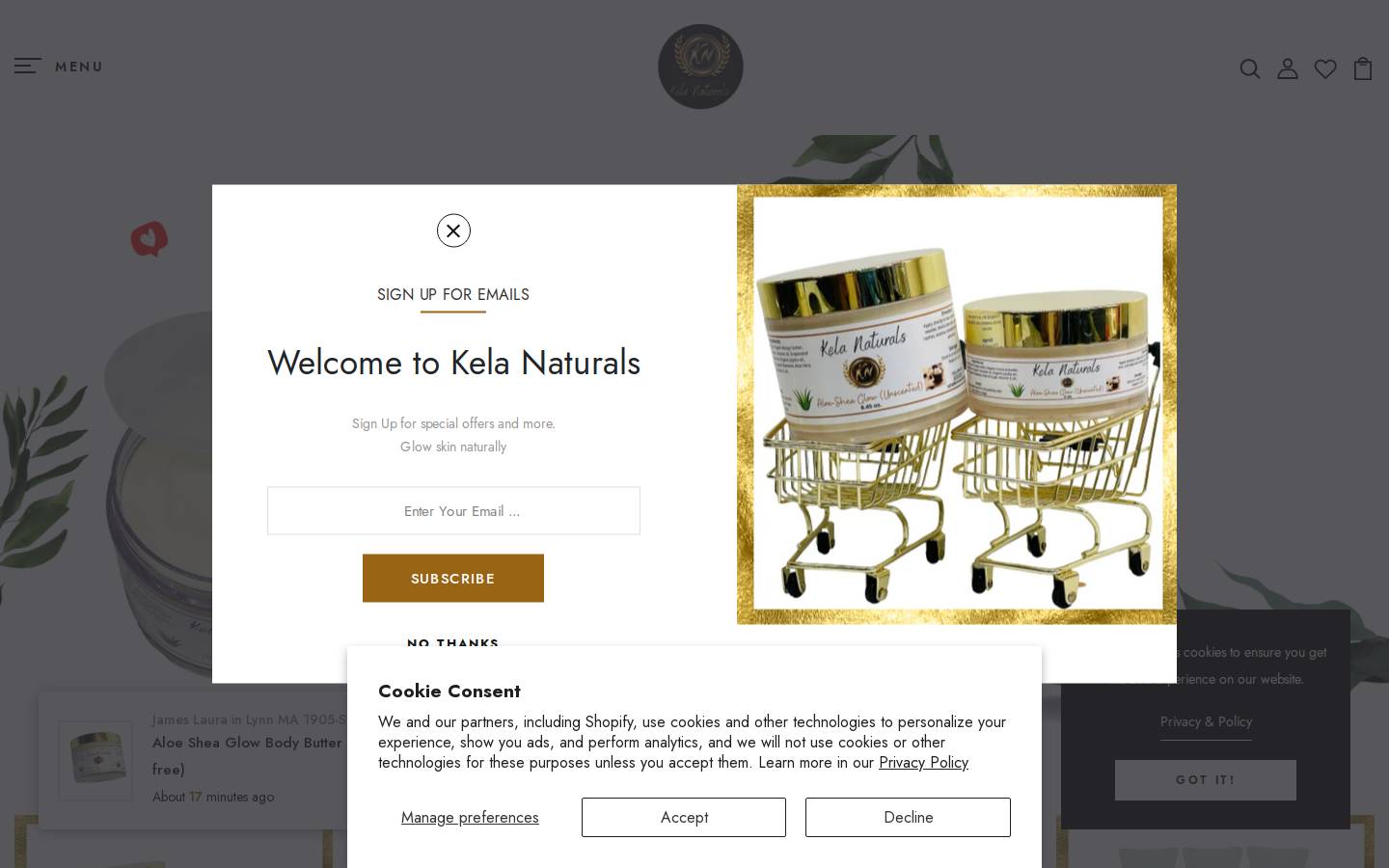 kelanaturals.com homepage screenshot