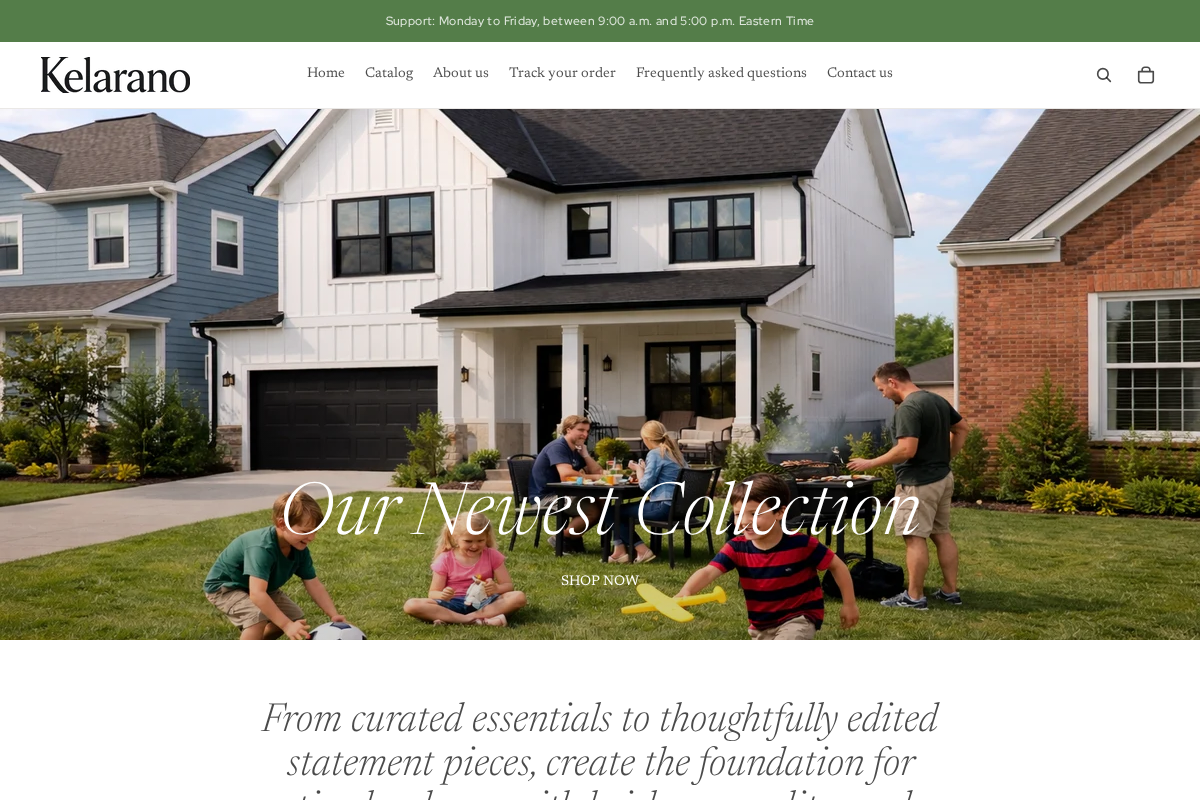 Kelarano homepage screenshot