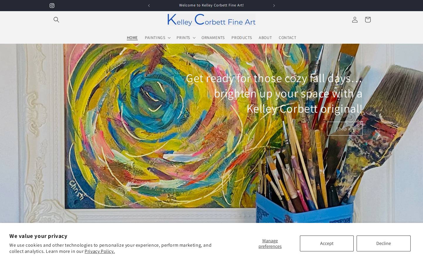 Kelleycorbettfineart homepage screenshot