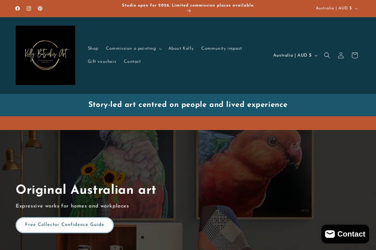 Kelly Batsiokis Art homepage screenshot