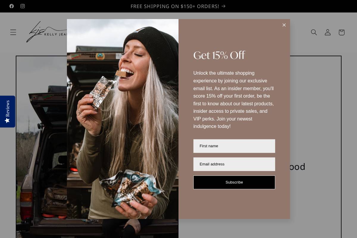 Kelly Jean Snacks homepage screenshot