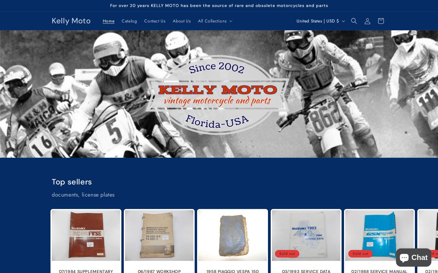 kellymoto.com homepage screenshot