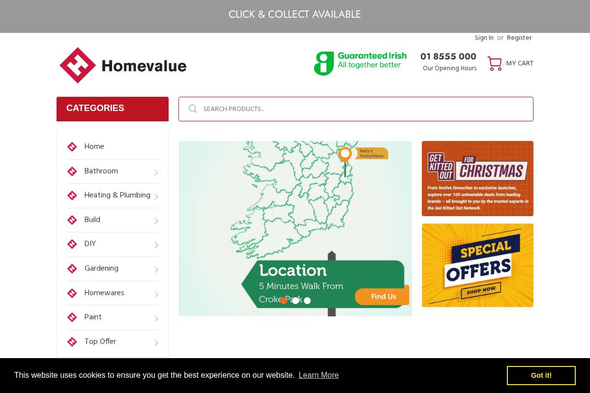 kellyshomevalue.ie homepage screenshot