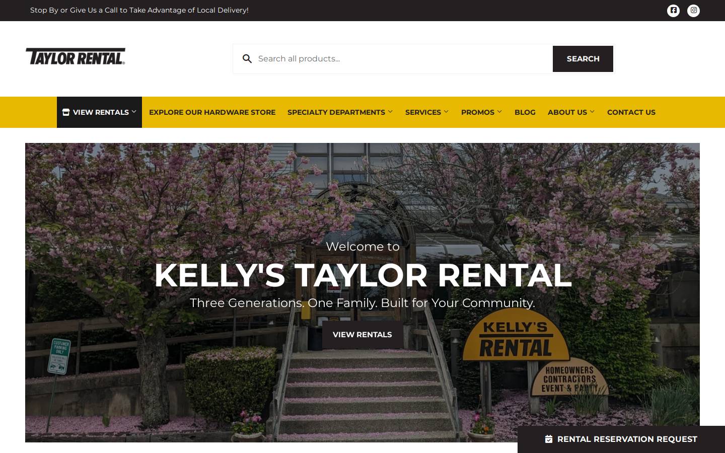 kellystaylorrental.com homepage screenshot