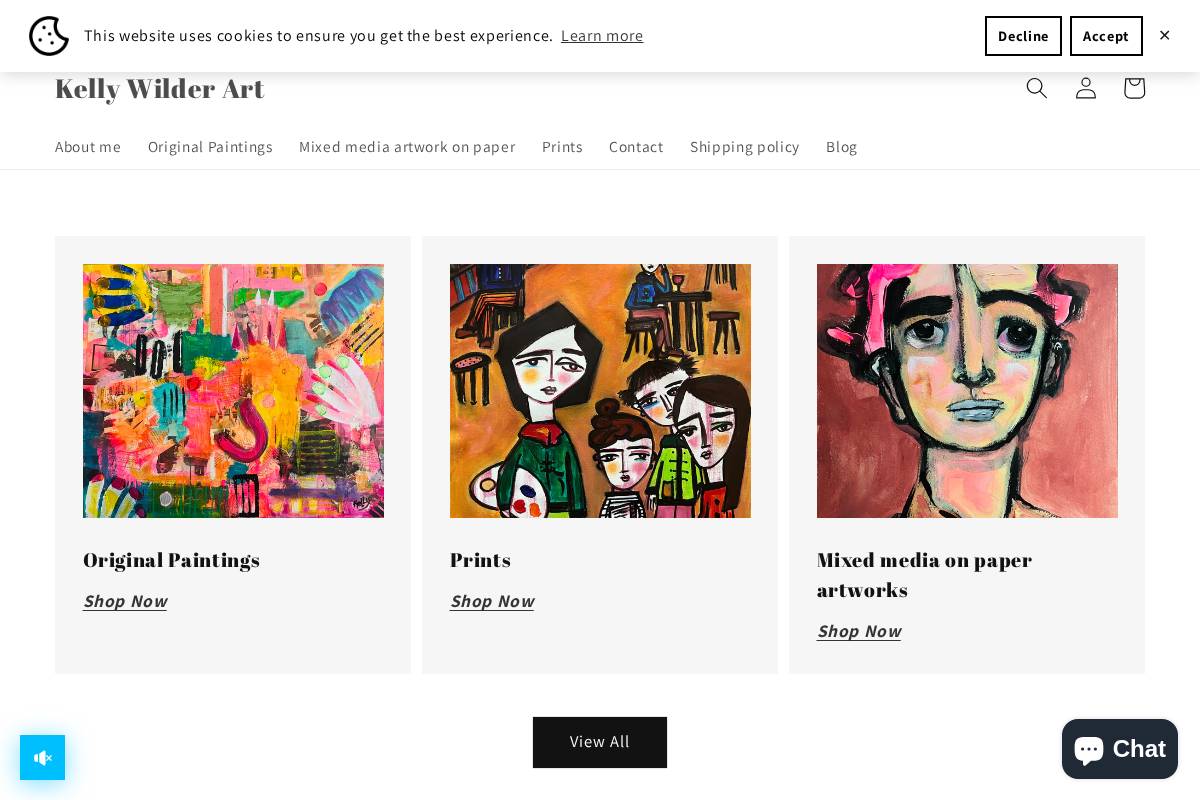kellywilderart.com homepage screenshot