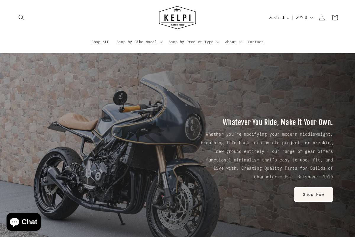 kelpicustoms.com homepage screenshot