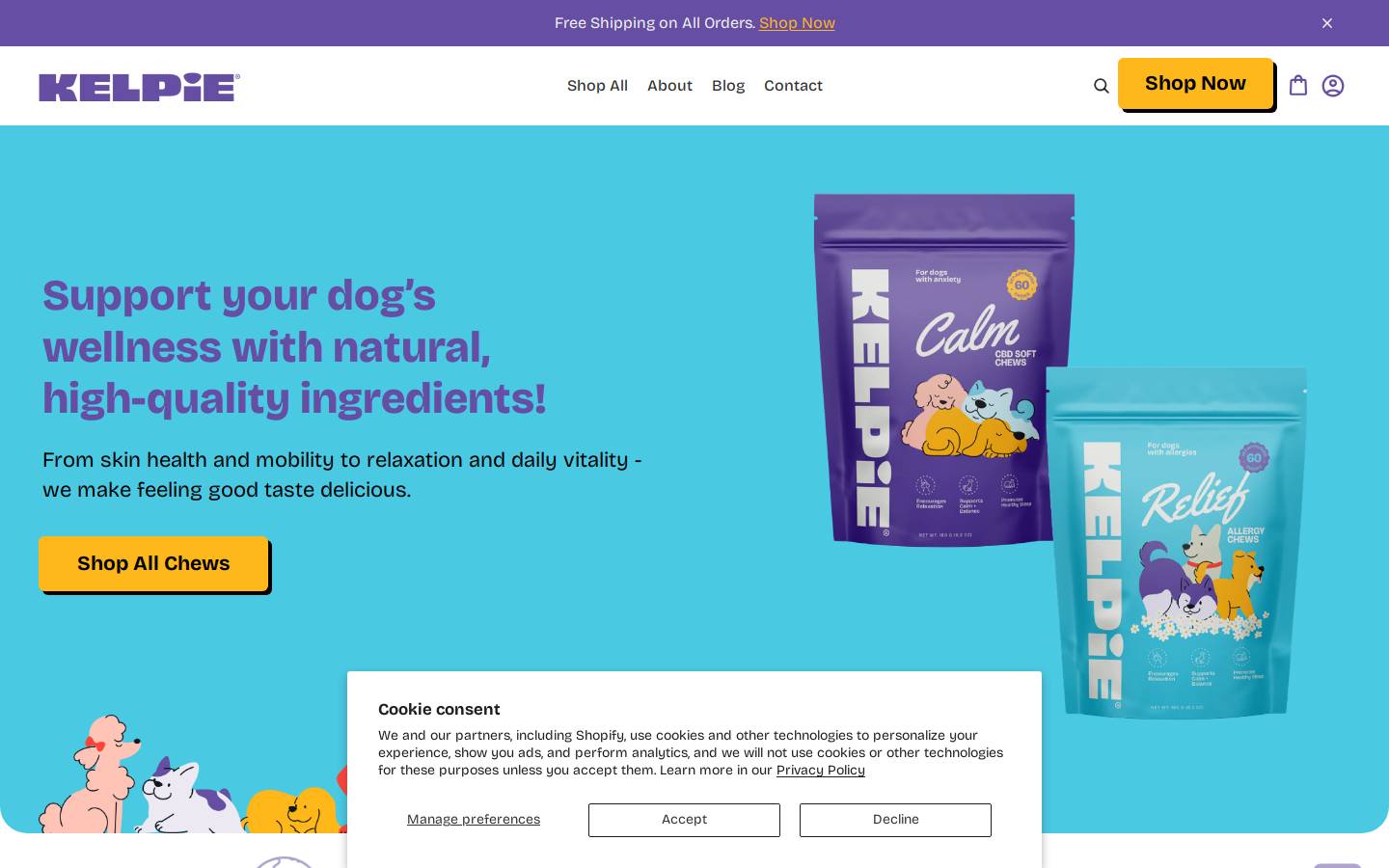 Kelpie homepage screenshot