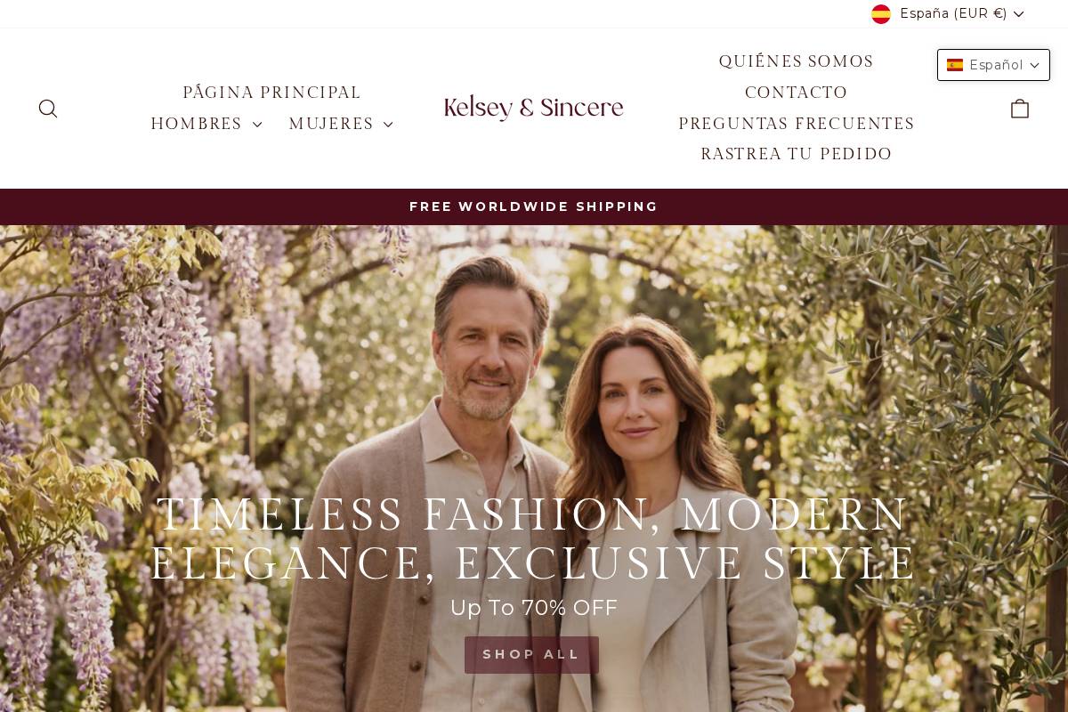 Kelseyandsincere homepage screenshot