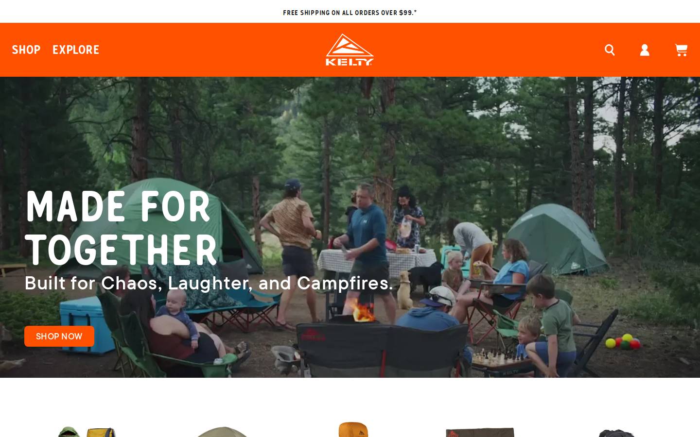 Kelty homepage screenshot