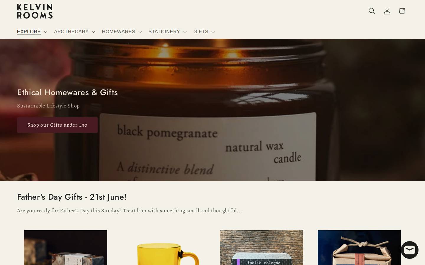 kelvinrooms.shop homepage screenshot