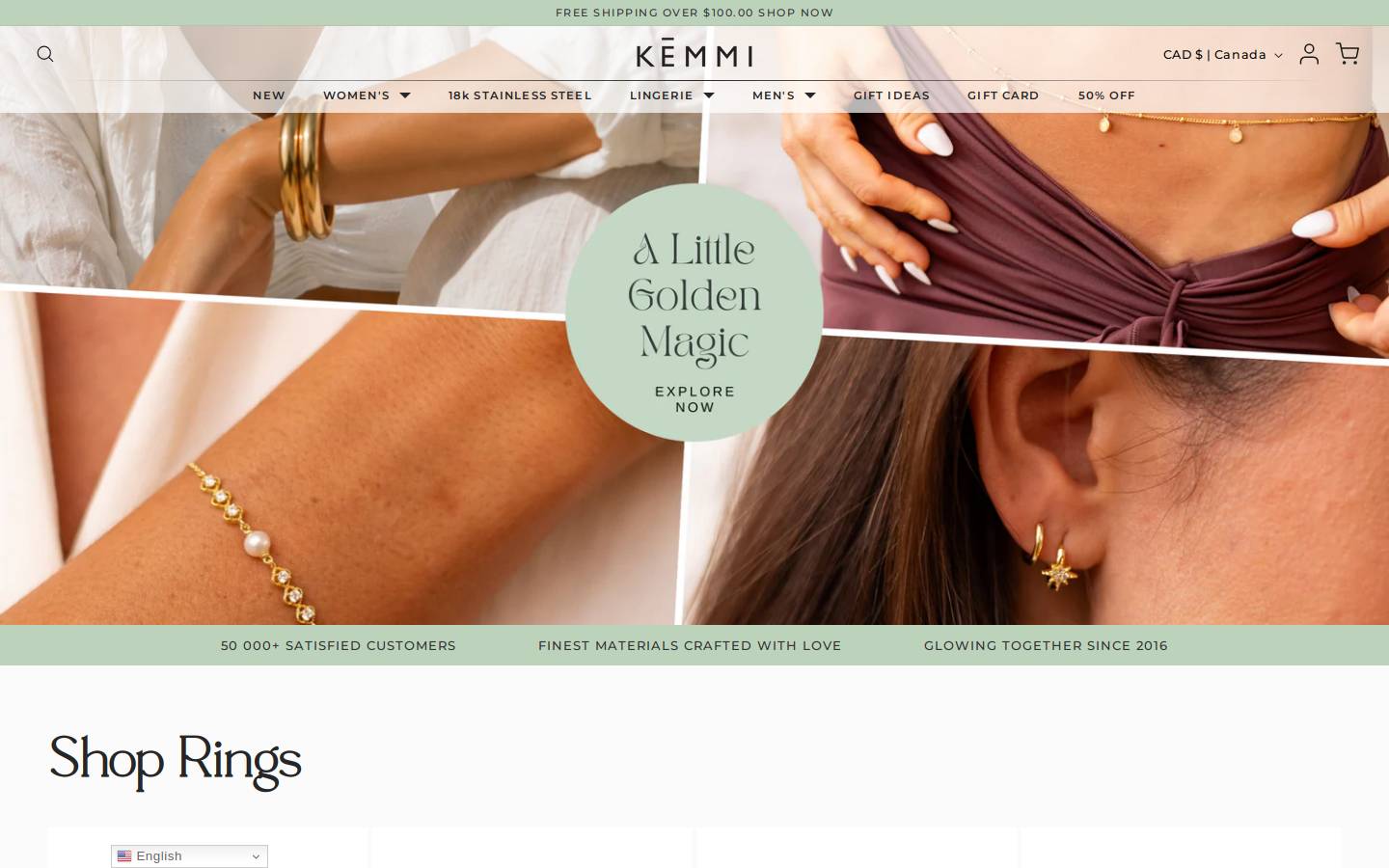 kemmicollection.com homepage screenshot