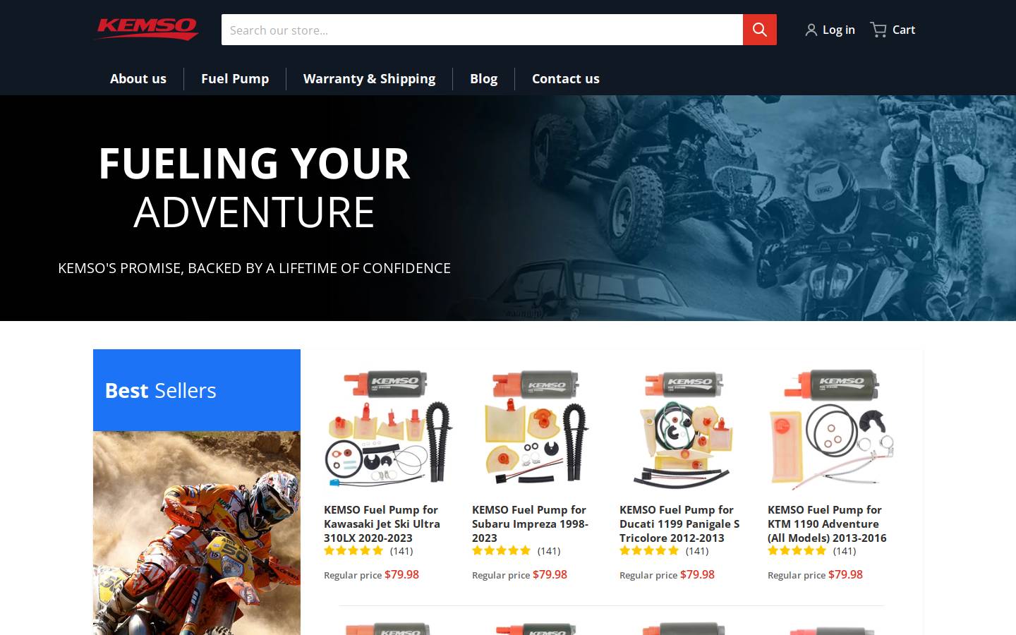 kemsoracing.com homepage screenshot