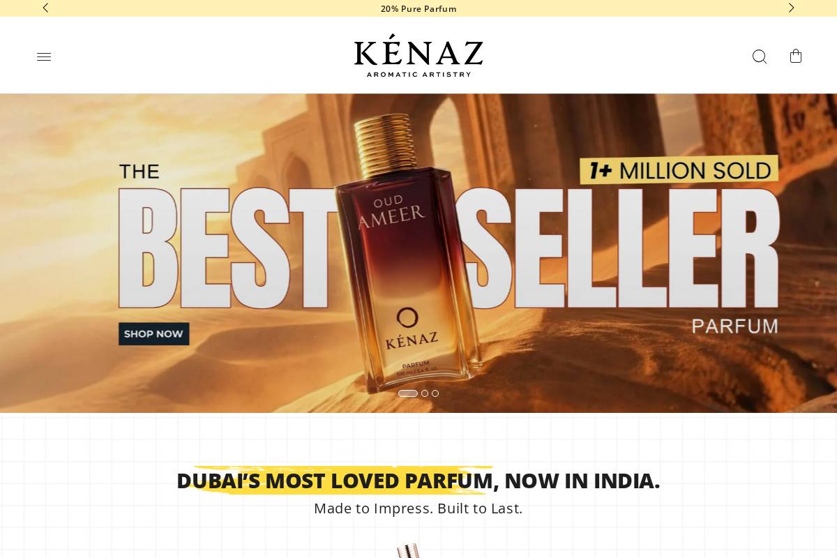 kenazperfumes.com homepage screenshot