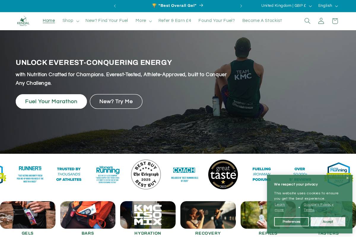 Kendal Mint Co® homepage screenshot