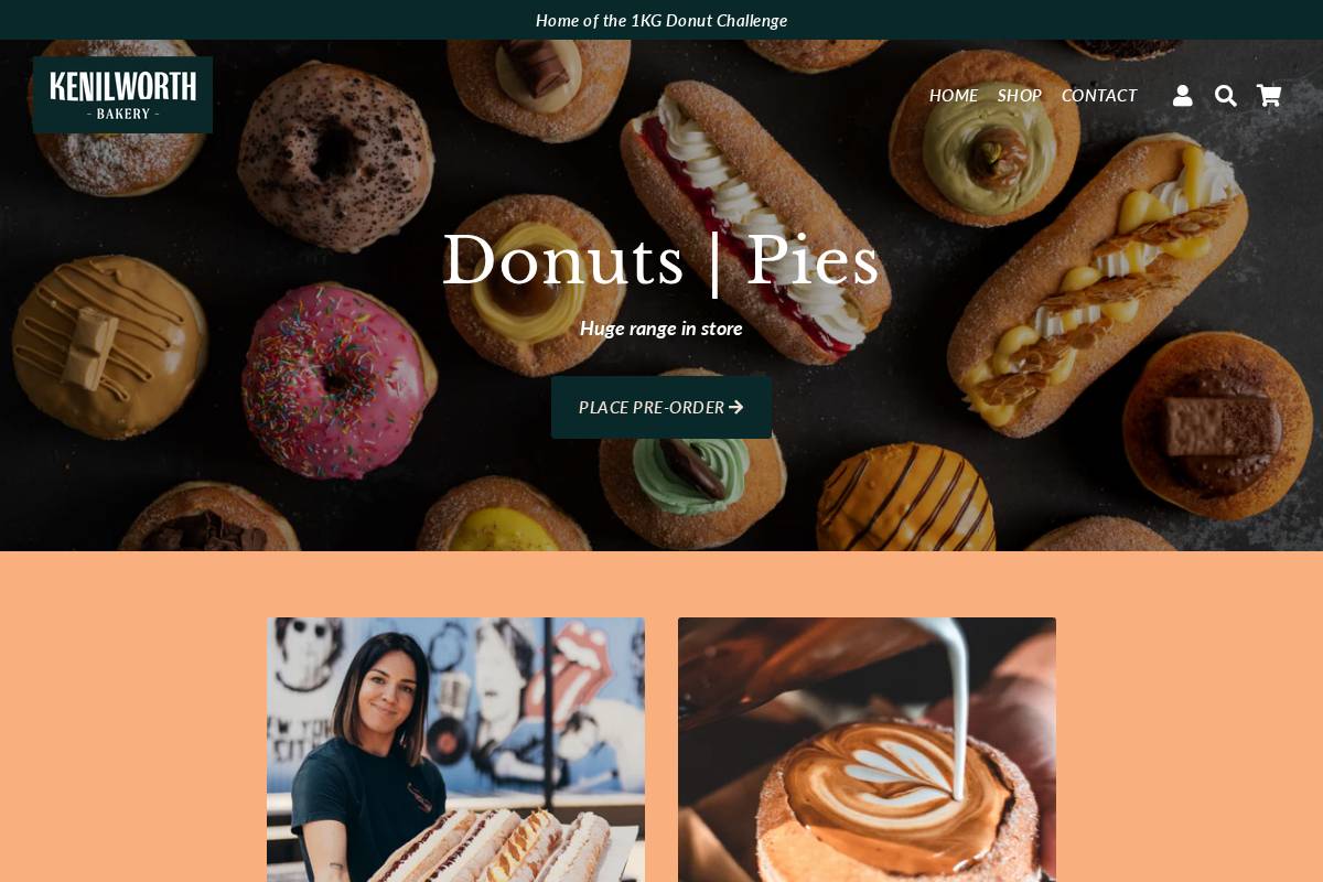 kenilworthbakery.com homepage screenshot