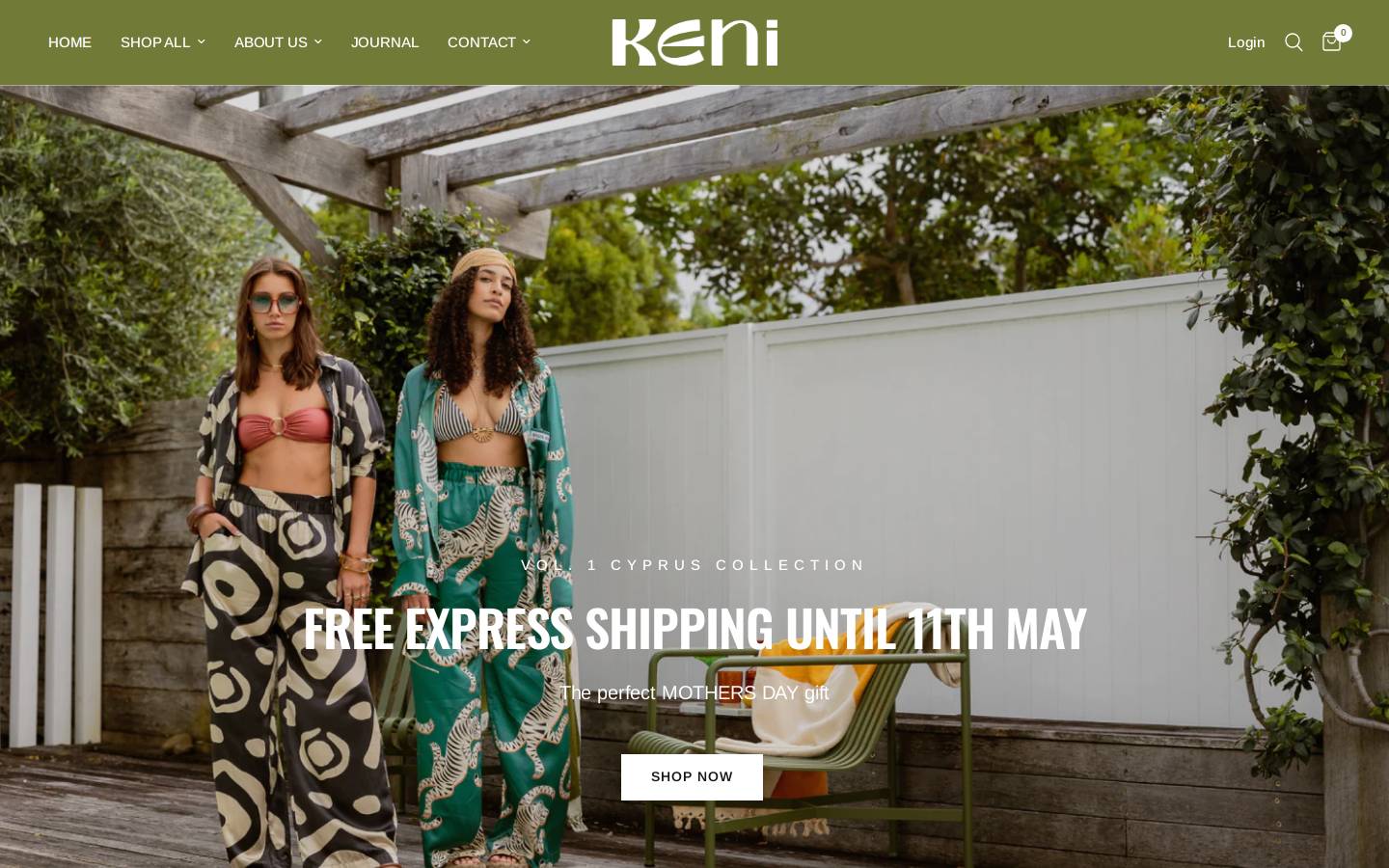 kenisleepwear.com homepage screenshot