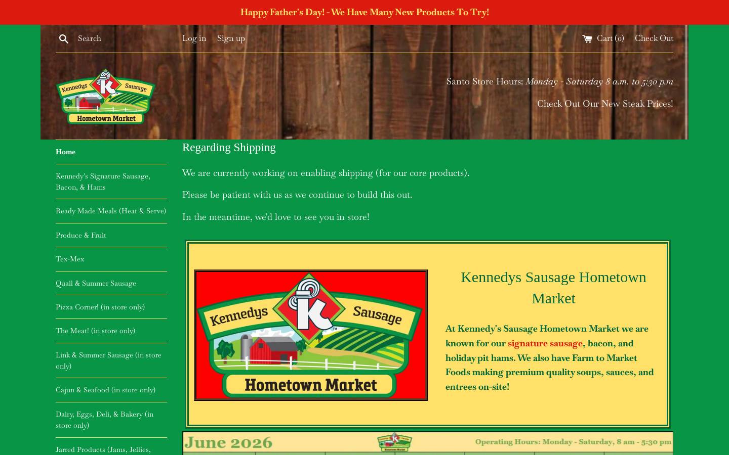 kennedyssausagehtm.com homepage screenshot