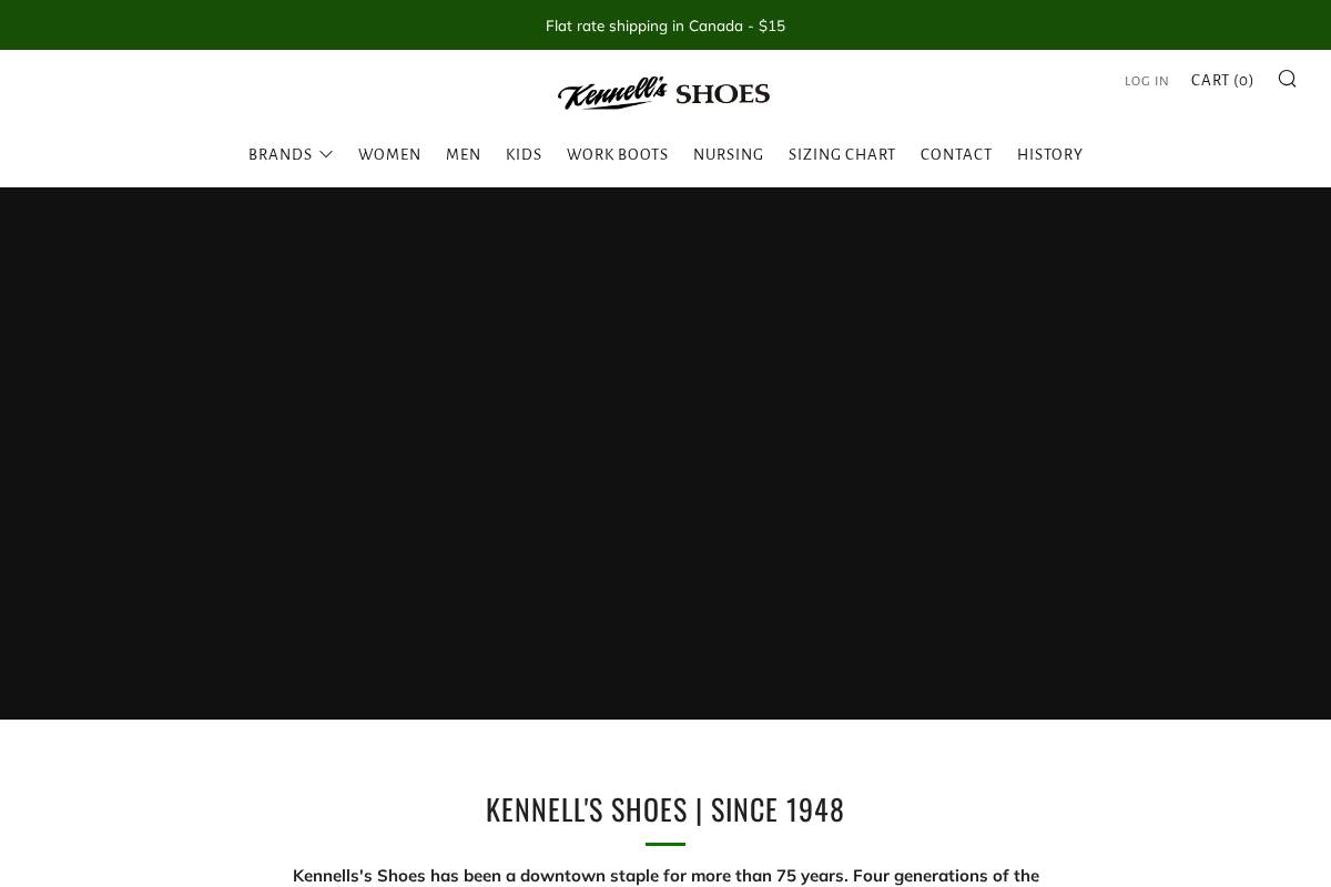 kennellsshoes.ca homepage screenshot
