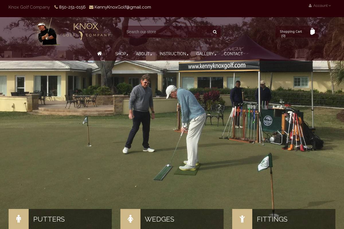 kennyknoxgolf.com homepage screenshot