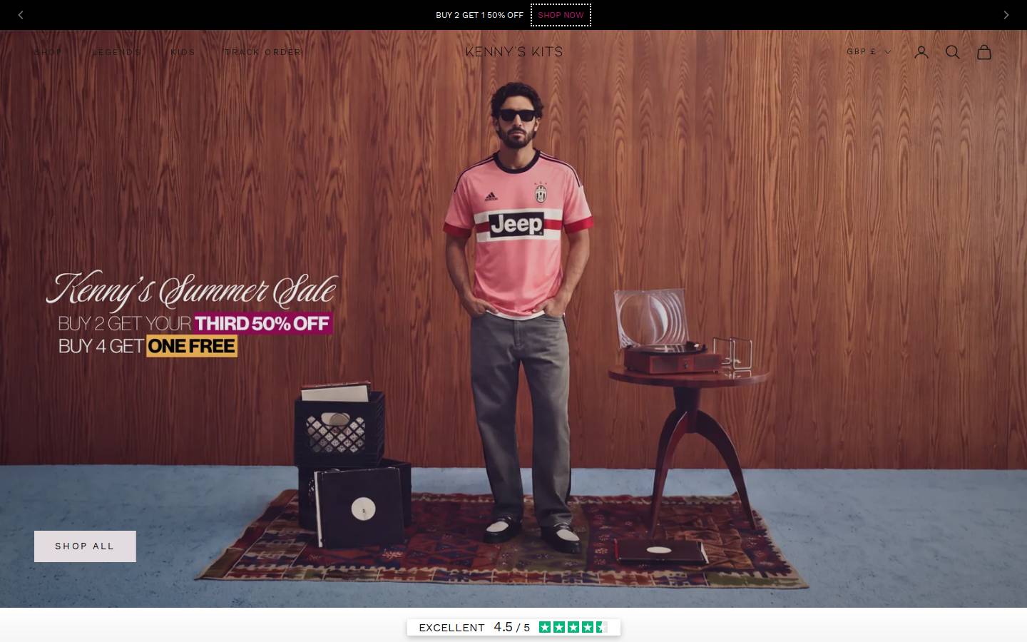 Kenny's Kits homepage screenshot