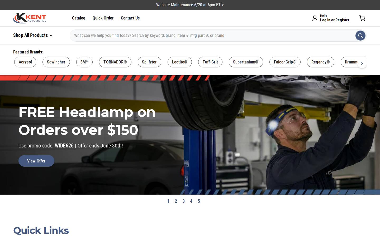 Kent Automotive homepage screenshot