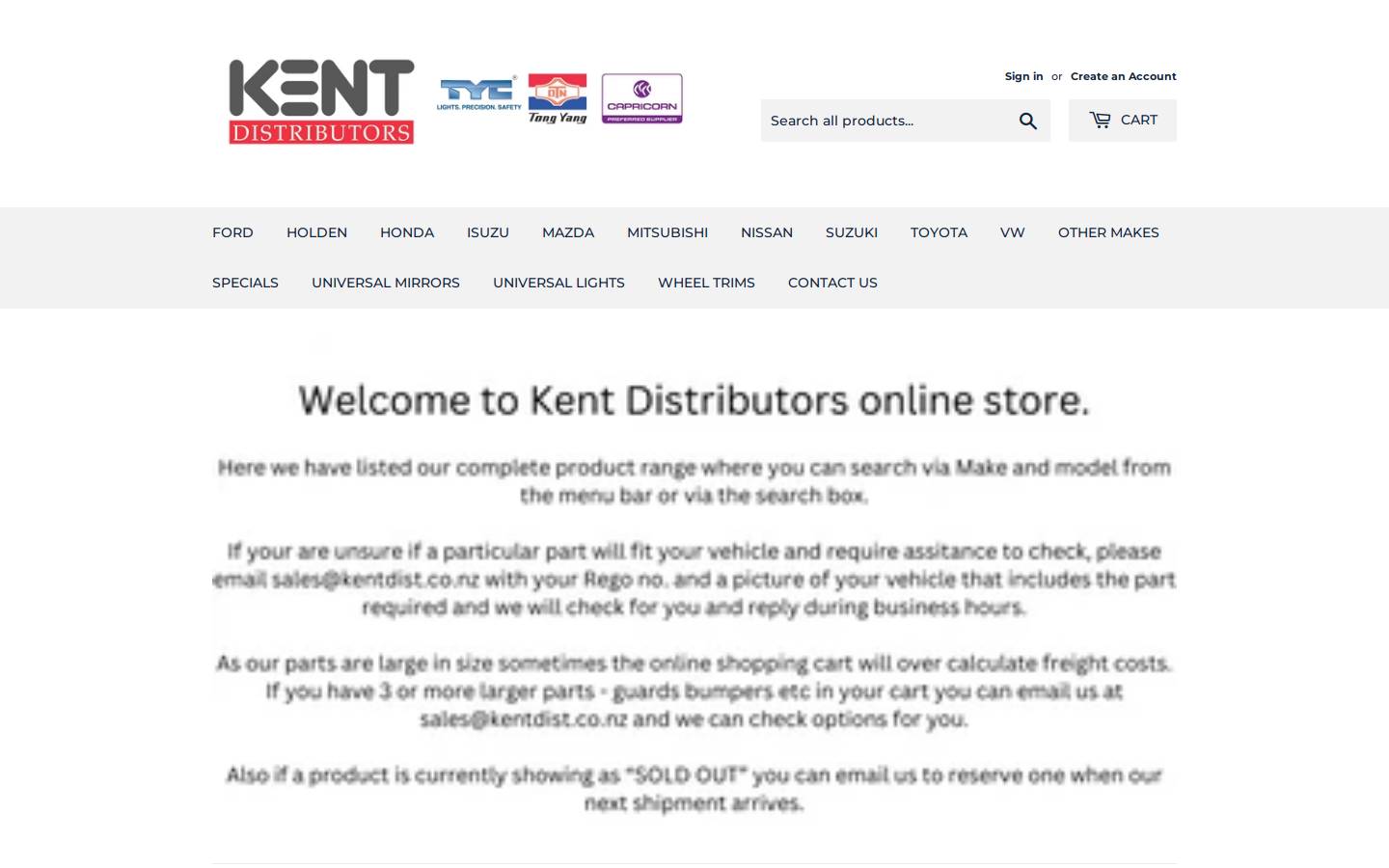 Kentdist homepage screenshot
