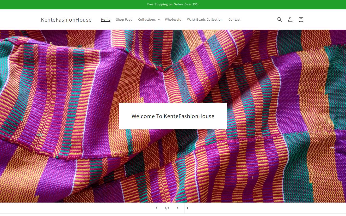 kentefashionhouse.com homepage screenshot