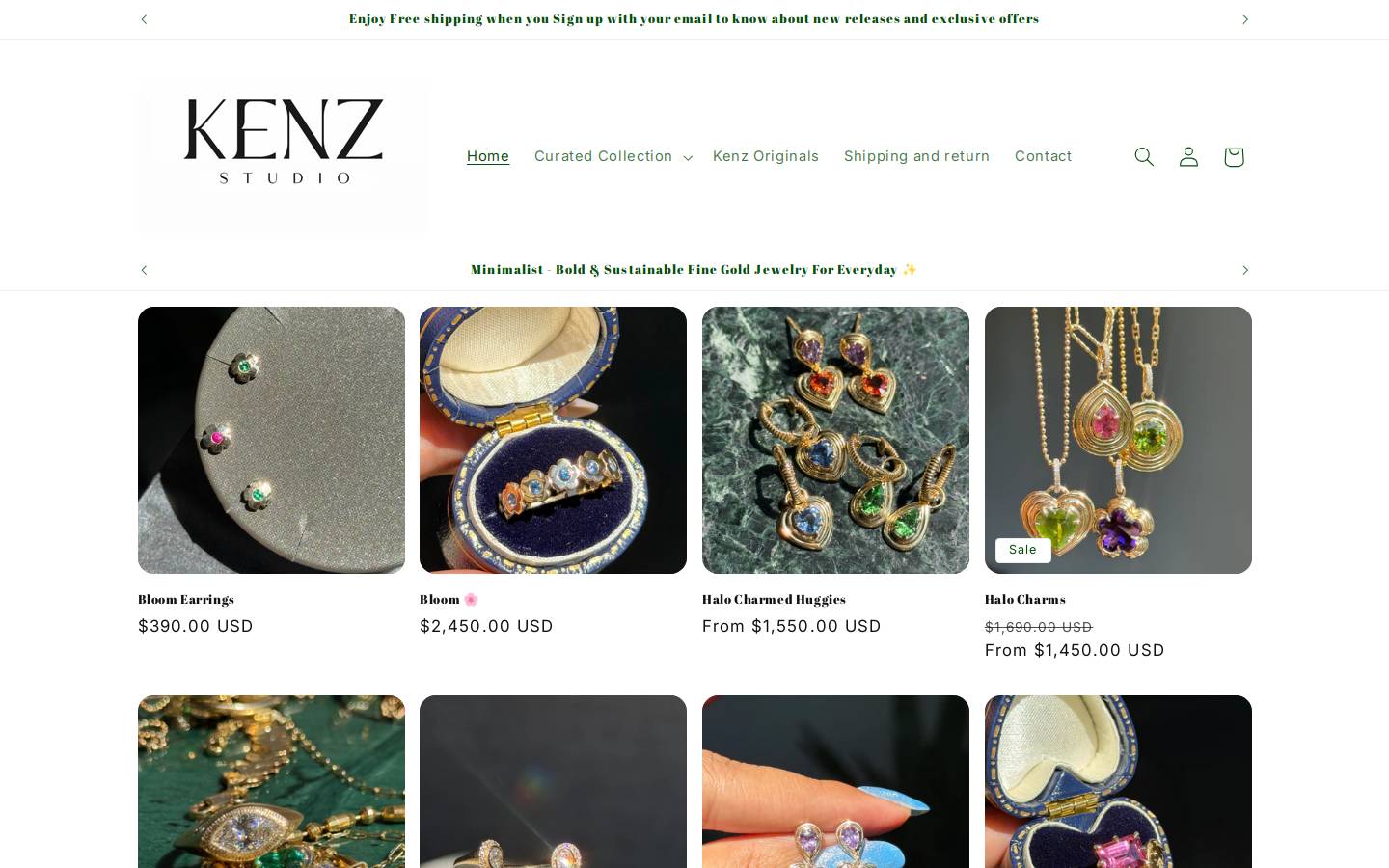 kenzjewelrystudio.com homepage screenshot