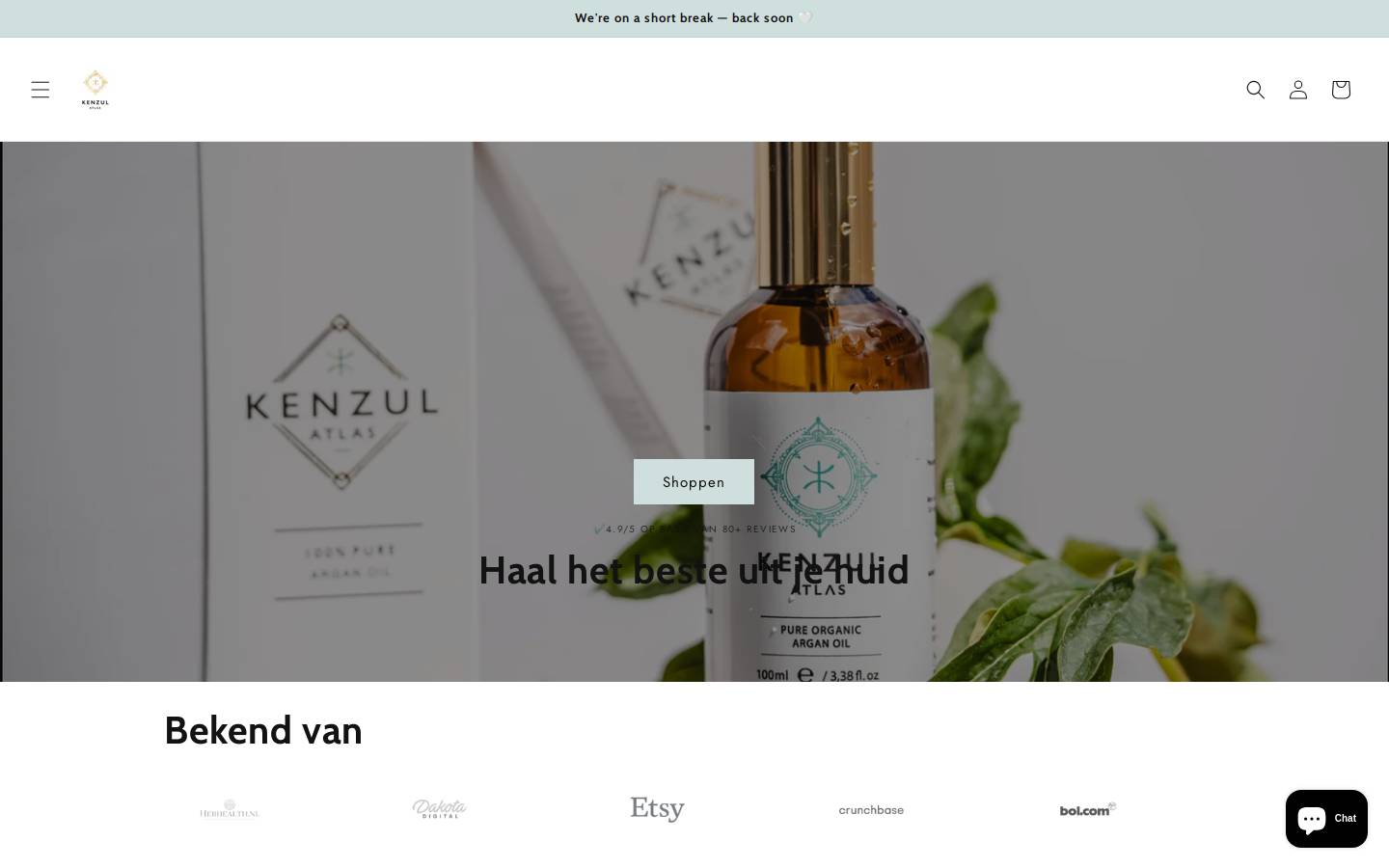 Kenzul Atlas homepage screenshot