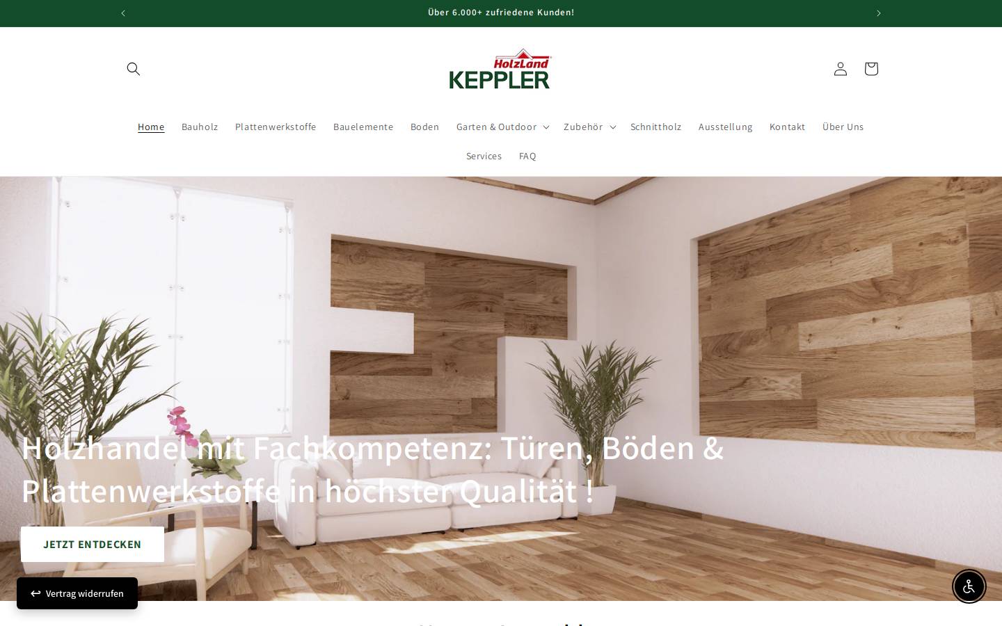 keppler-holz.de homepage screenshot